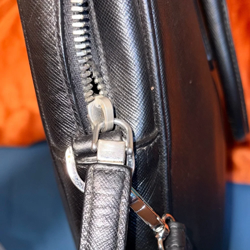 Prada Vintage Black Saffiano Leather Briefcase